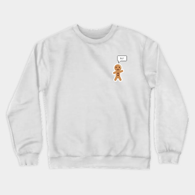 Mini Cute Gingerbread Man Saying Hi Crewneck Sweatshirt by vpessagno